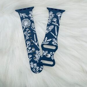 New blue & white Floral Design Watch Band For Apple Watch Series 38mm 40mm 41mm